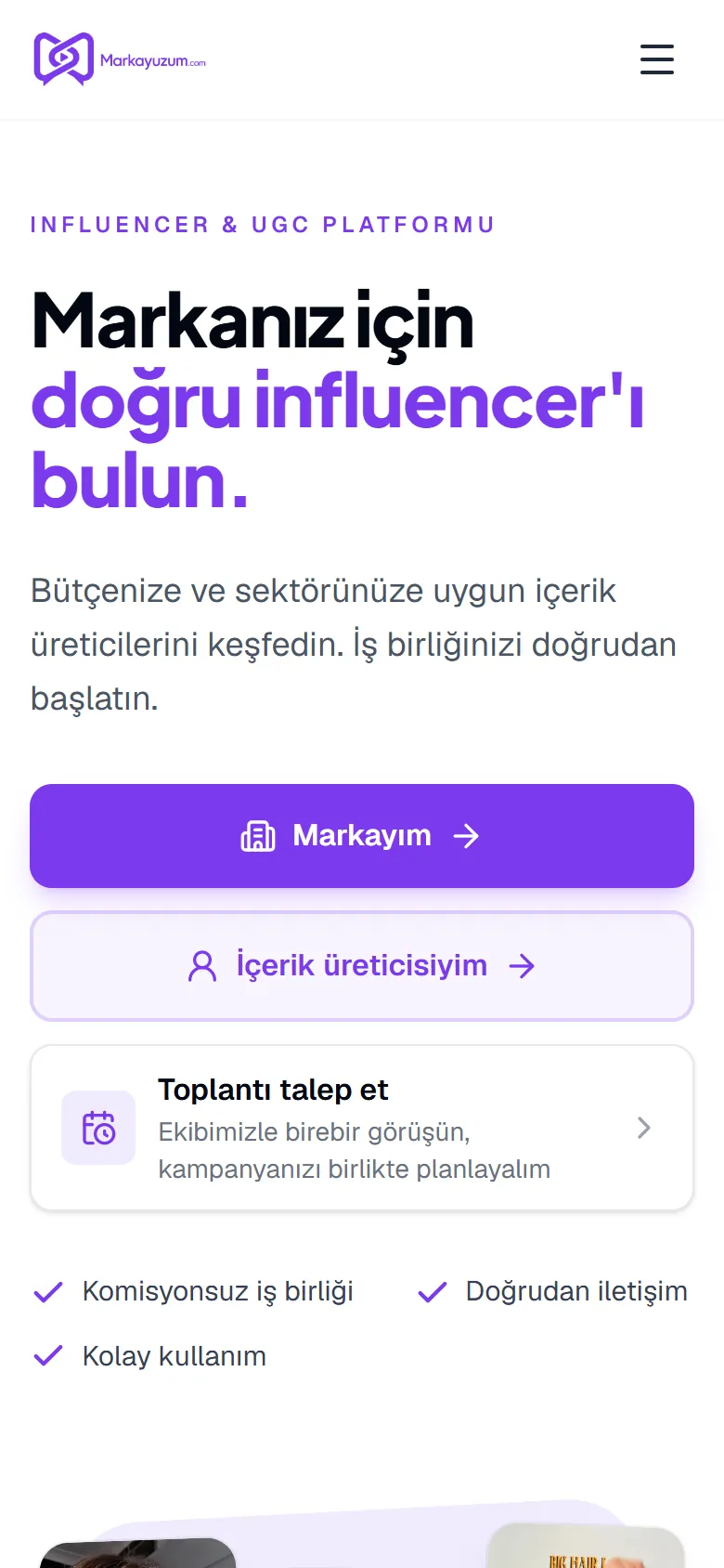 Marka Yüzüm — mobil görünüm
